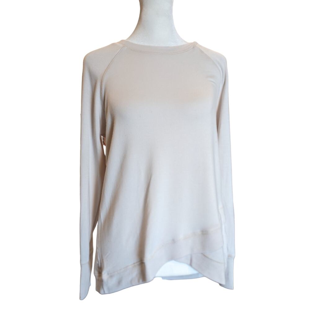 Magaschoni Buttery Soft Cream Criss Cross Sweater Small